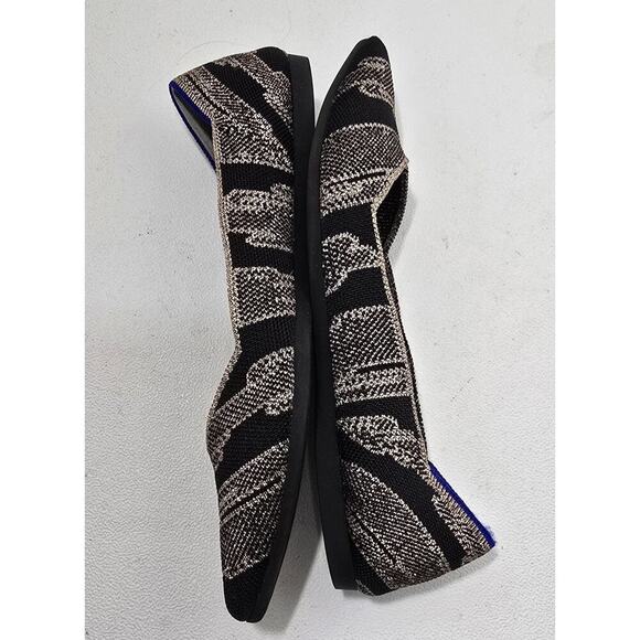 Rothy's Golden Shimmer Points Flats Black Gold Womens Size 6.5 Metallic Classic - Picture 2 of 8